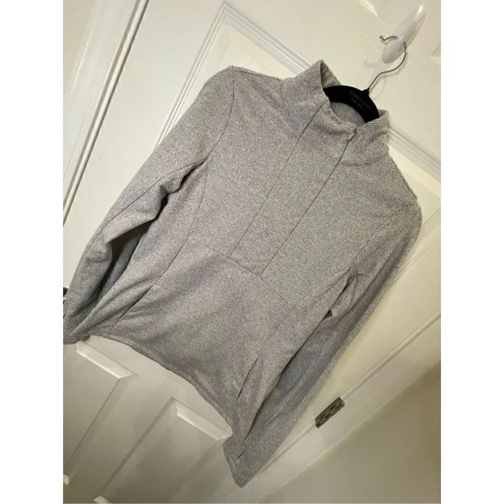 Kyodan women’s pullover jacket gray herringbone small